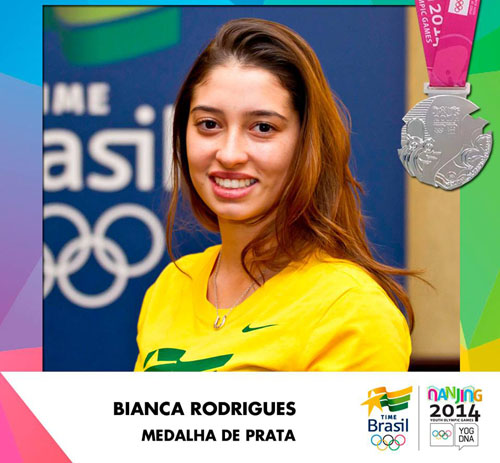 Bianca Rodrigues é prata por equipes em Nanquim 2014