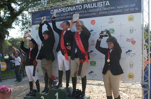 Toninho, André, Ricardo e Fábio: campeões paulistas Master no CHSA