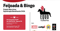 Convite Equoterapia Mais Amor Feijoada e Bingo Beneficente em 12/8