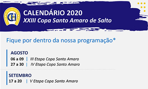 Calendário de Salto Copa Santo Amaro 2020